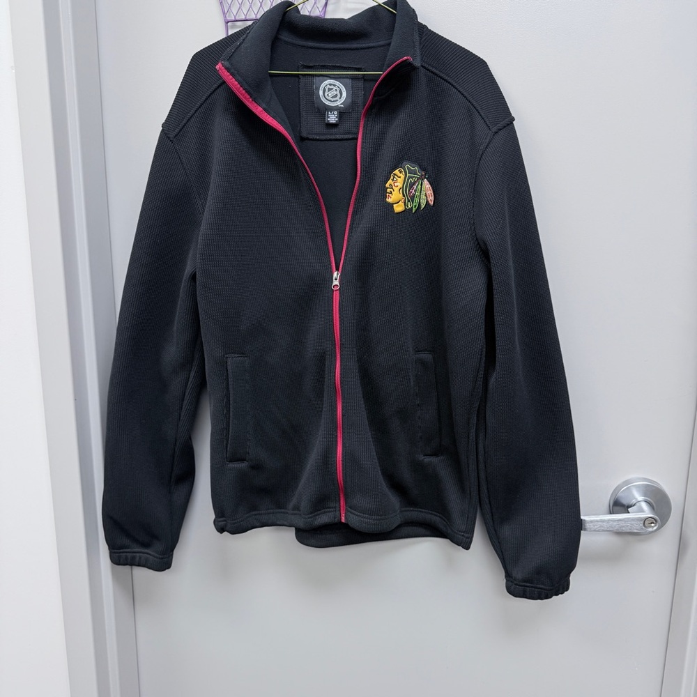 Chicago Blackhawks NHL Official Full Zip Hockey Jacket Sz Large